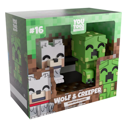 Minecraft Vinyl Figuren Wolf and Creeper Monitor Buddiez