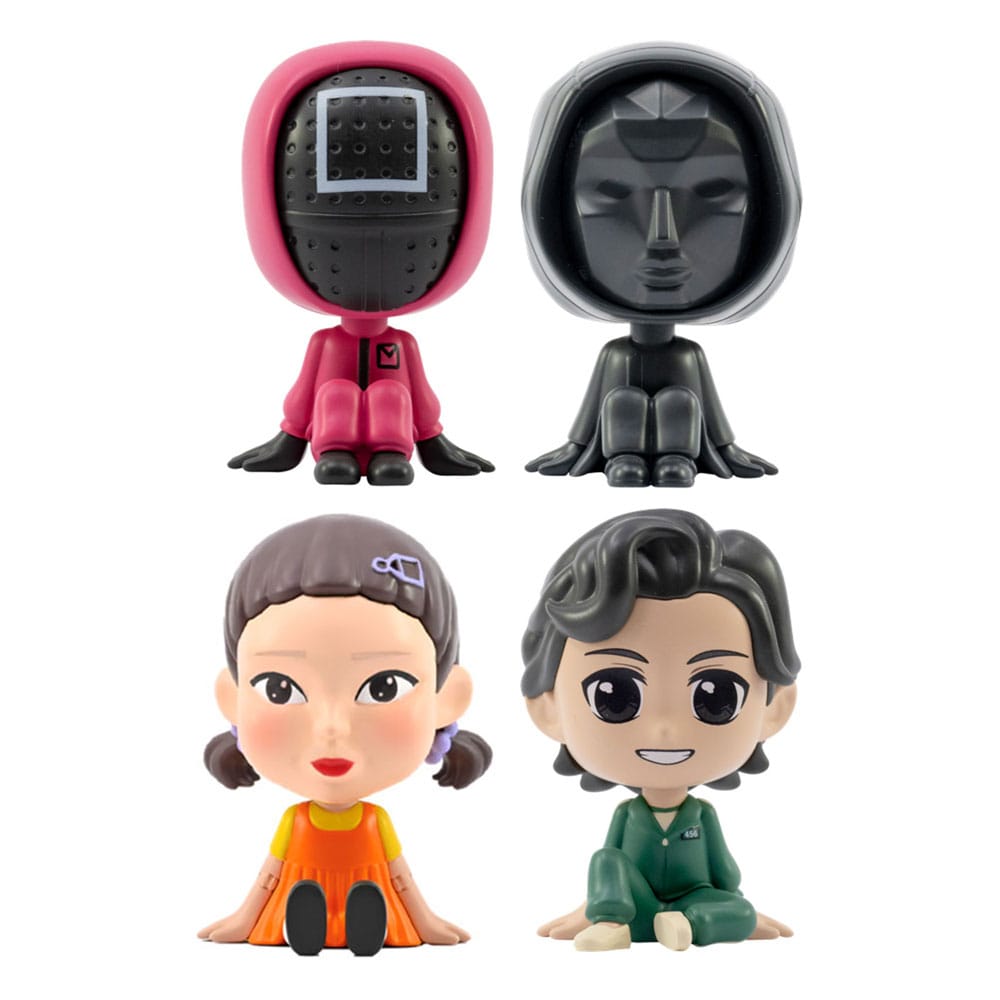 Squid Game Bobble Hero Wackelkopf-Figuren (Window Box Ver.) 6 cm Display (12)