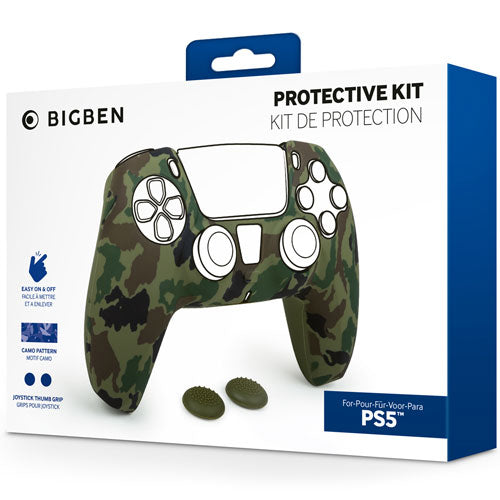 PS5 Controller Silicon Glove  BigBen  2 Grips  green/Camo