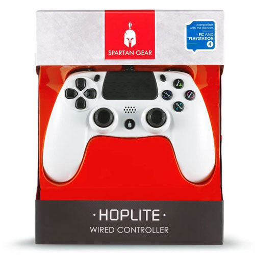 PS4 Controller Spartan Gear Hoplite wired white compatible with PC and PS-4