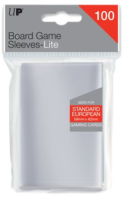 UP - Lite Standard European Board Game Sleeves 59mm x 92mm (100 Sleeves) - Celestial GameShop - 85944